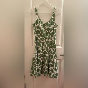 Nine West Green and White Patterned Dress,  NWOT 8